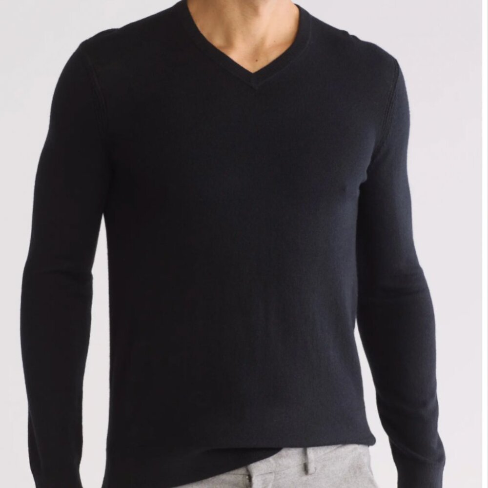 Theory Riland V-Neck Sweater, XL, Black
